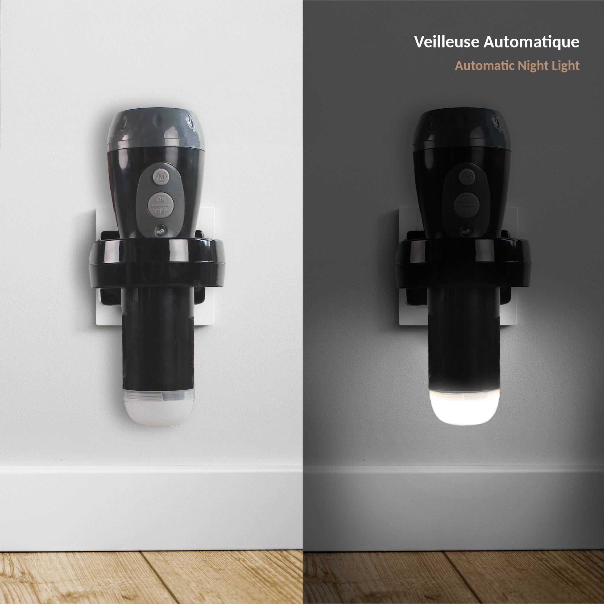 Torche Veilleuse 2-en-1 Rechargeable par Induction - 3 Intensités - Image 4