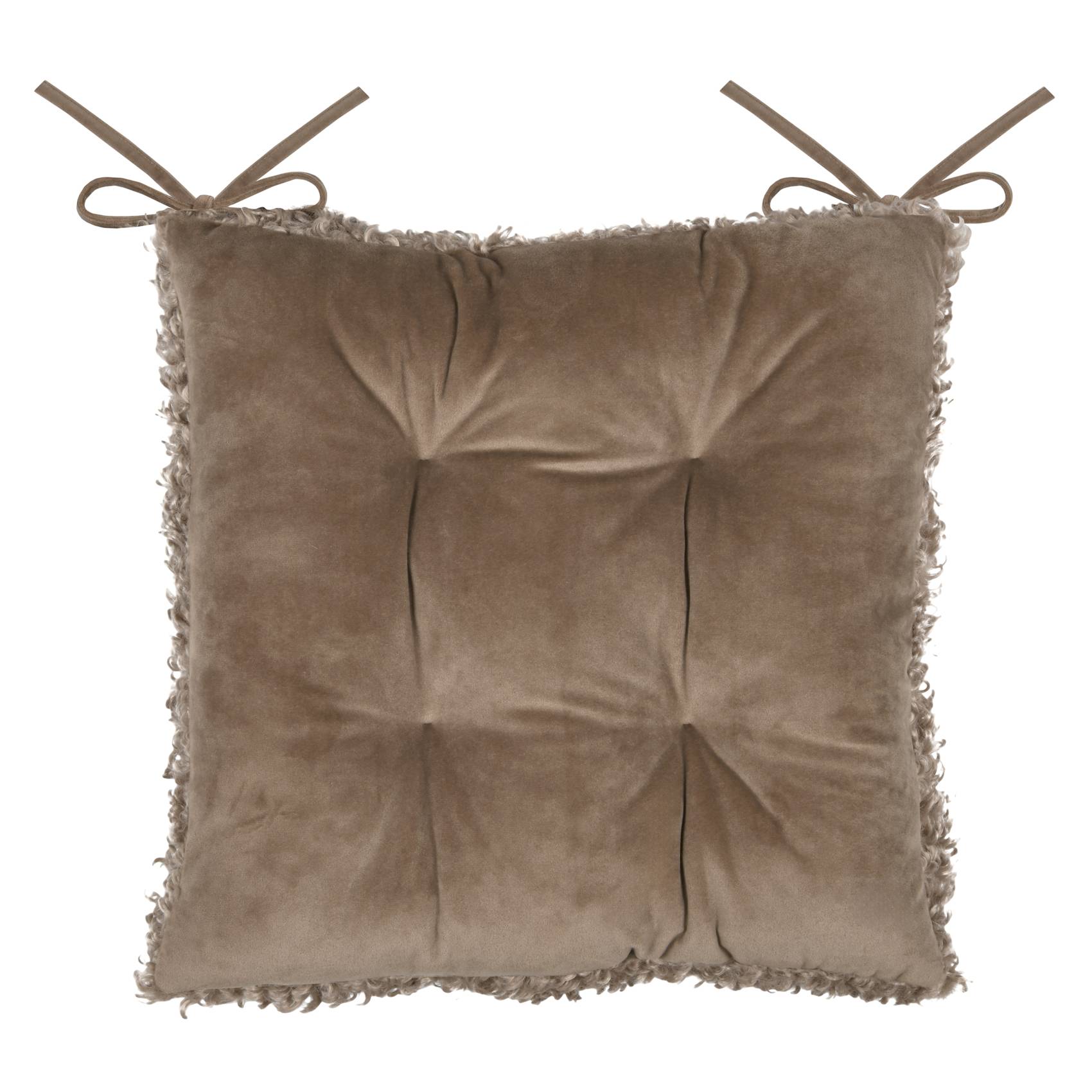 Lovely Casa - Galette de chaise - Effet bouclette - LOVELY CASA - Polyester - Taupe - Image 3