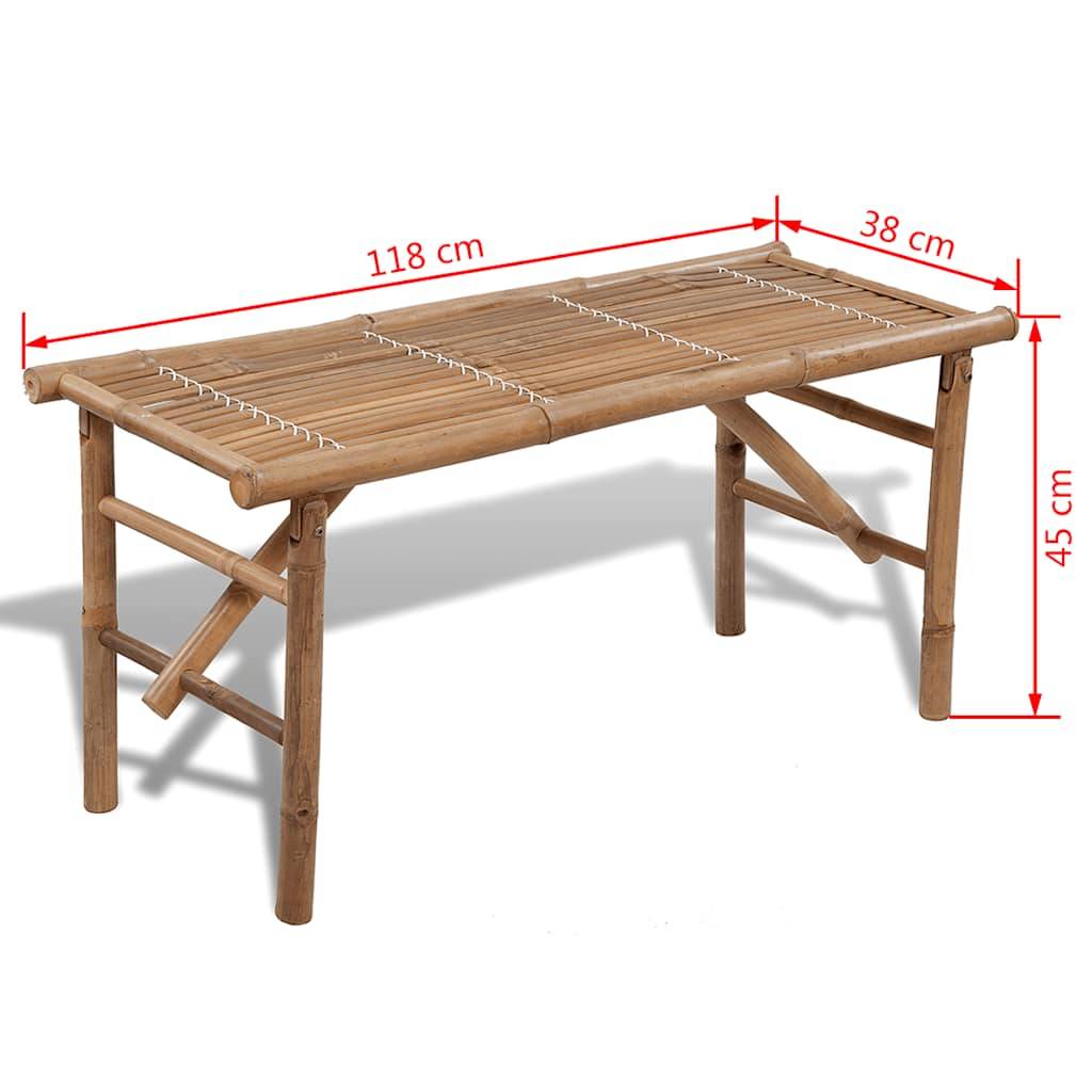 Banc de jardin | Banquette De Jardin | Banc Extérieur pliable 118 cm Bambou Maison Chic - Image 4