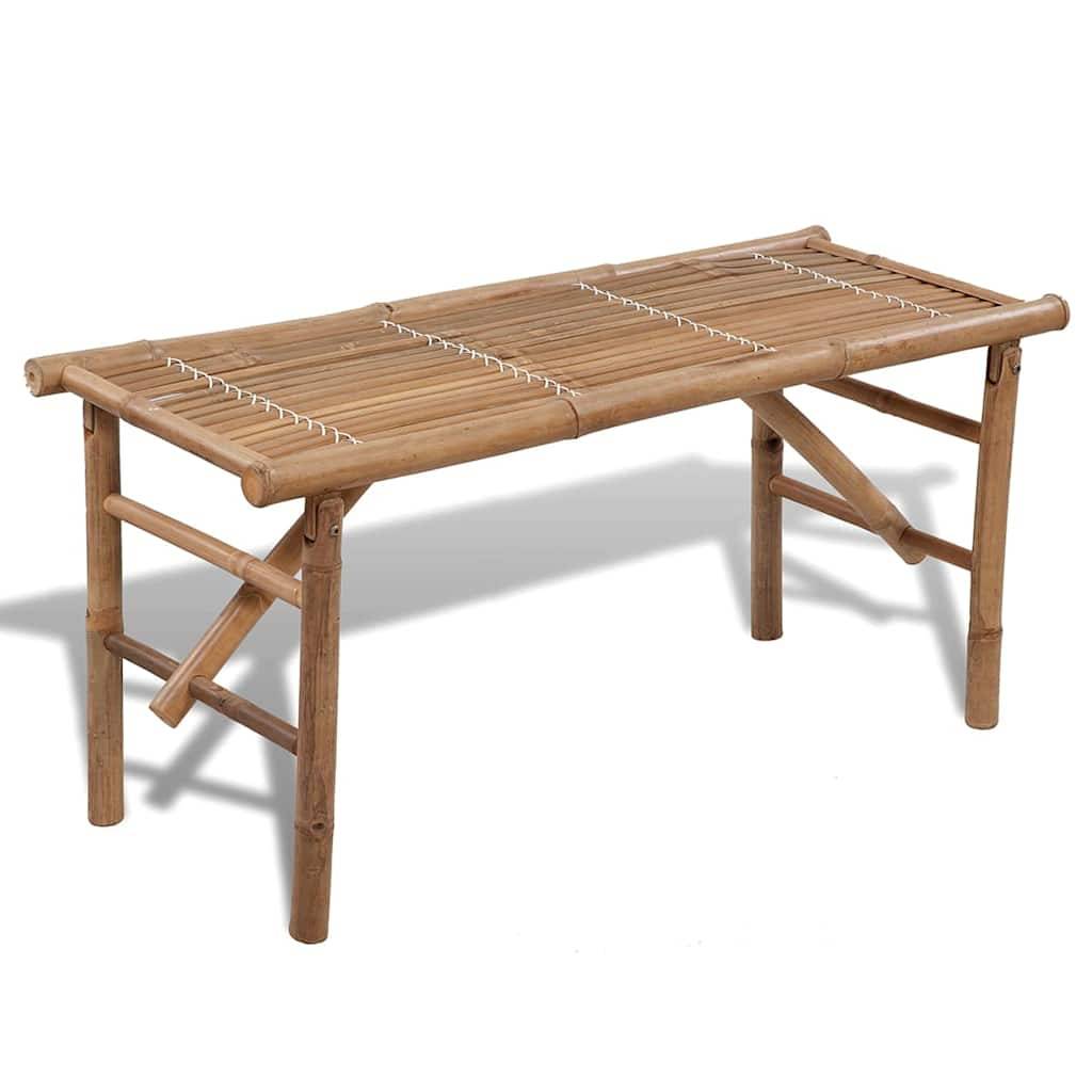 Banc de jardin | Banquette De Jardin | Banc Extérieur pliable 118 cm Bambou Maison Chic - Image 2