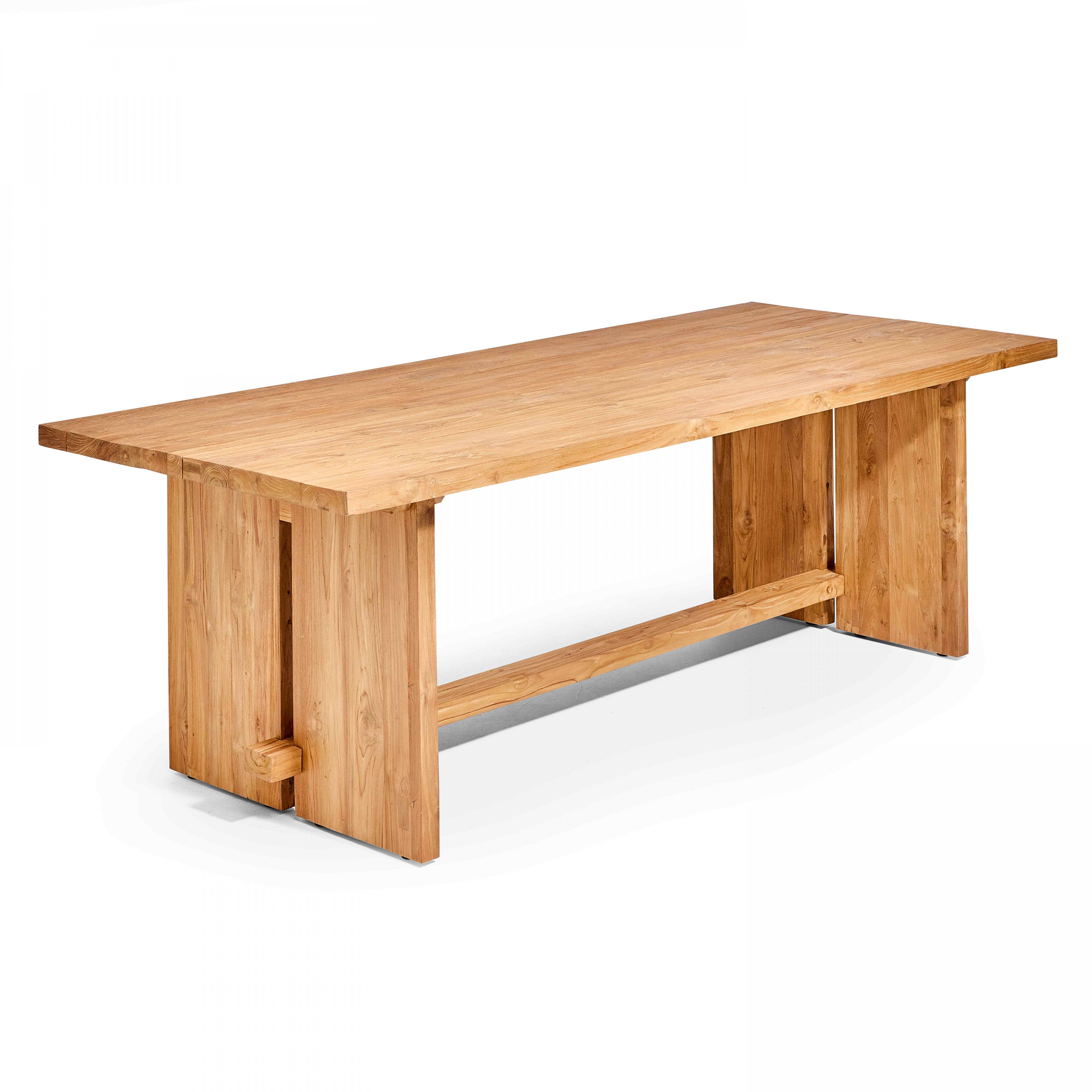 Oviala - Table de terrasse en teck recyclé massif 240 x 100 cm - Oviala - Imagen 1