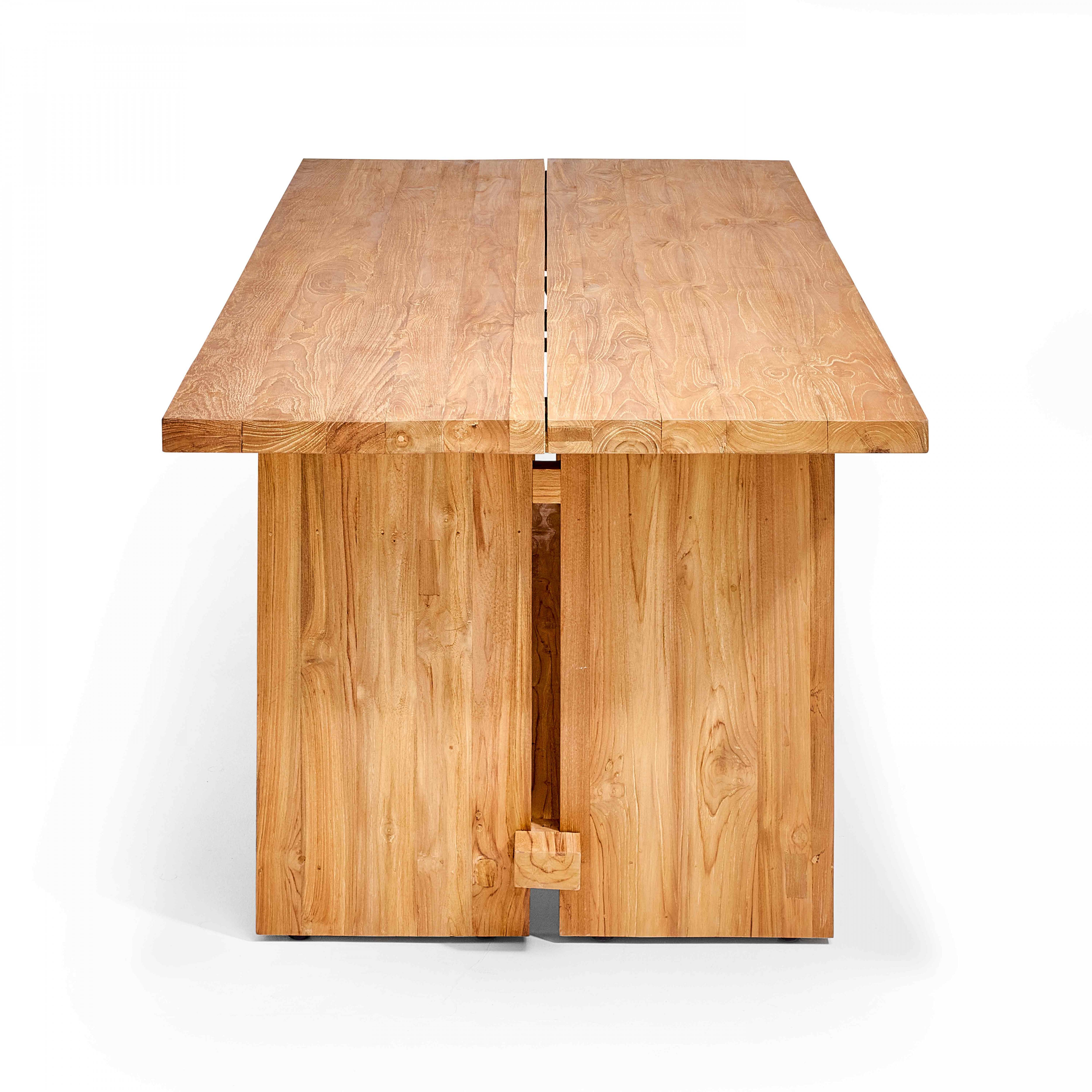 Oviala - Table de terrasse en teck recyclé massif 240 x 100 cm - Oviala - Imagen 2