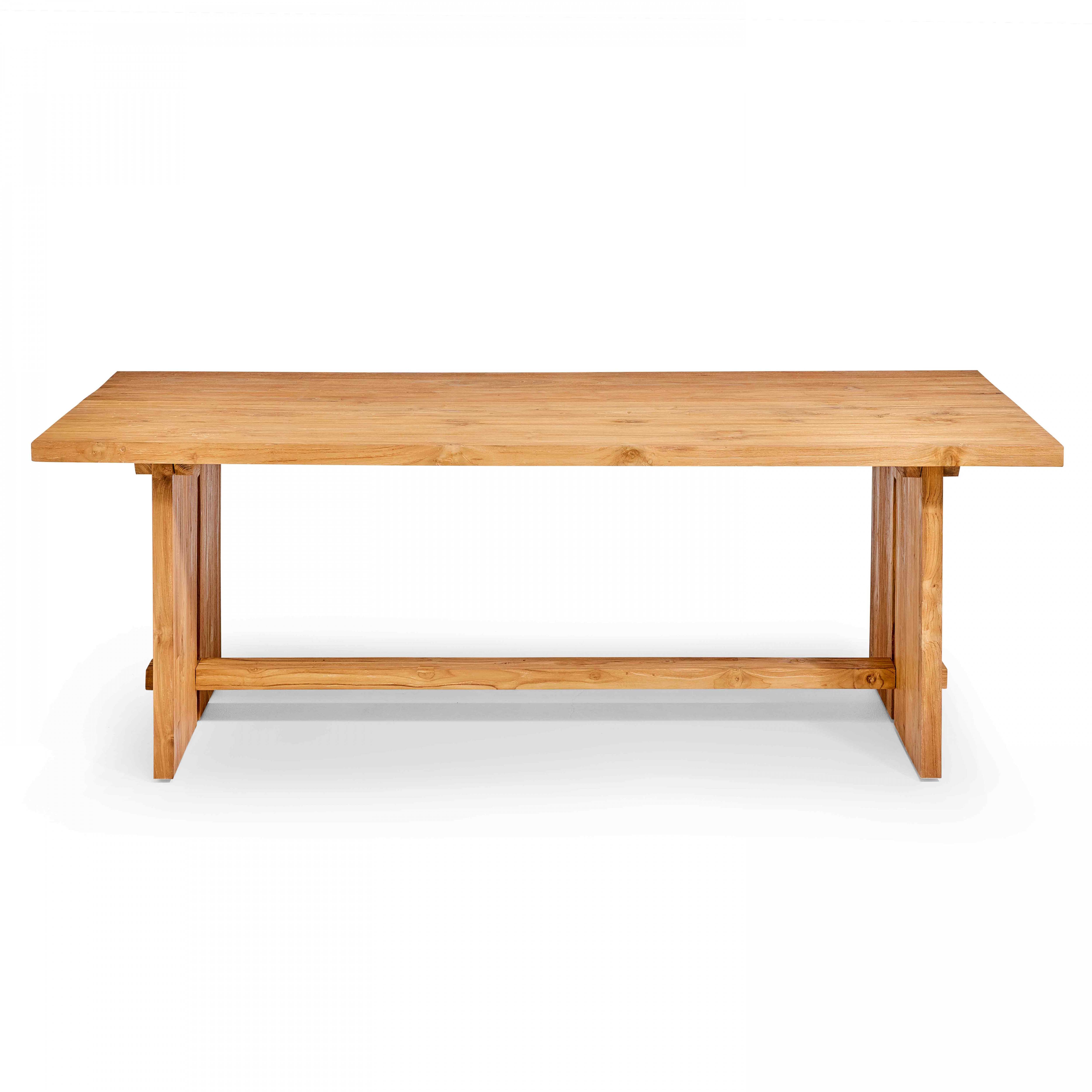 Oviala - Table de terrasse en teck recyclé massif 240 x 100 cm - Oviala - Imagen 3