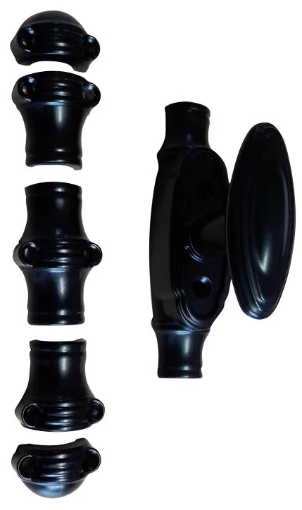 Crémone décorative fonctionnelle MAP noir mat à bouton - avec accessoire - 38454