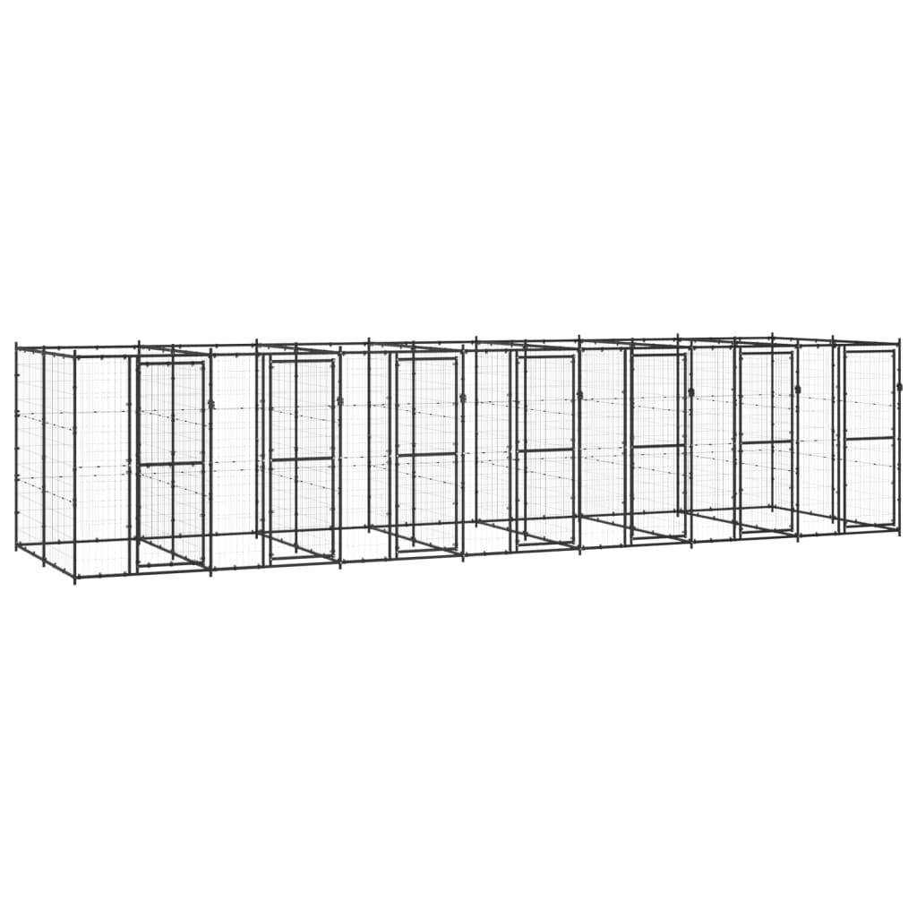 Helloshop26 - Chenil extérieur cage enclos parc animaux chien extérieur acier 16,94 m² - Imagen 1