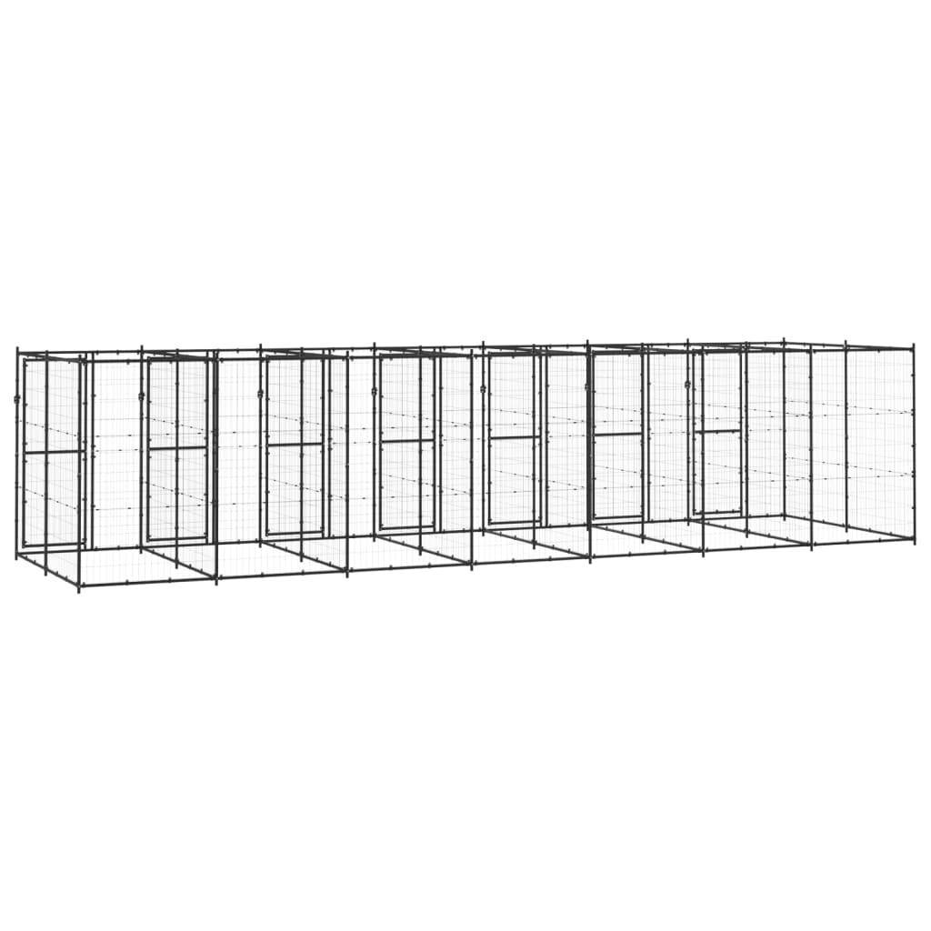 Helloshop26 - Chenil extérieur cage enclos parc animaux chien extérieur acier 16,94 m² - Imagen 5
