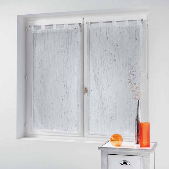 Paire de Voilages "Filiane" 90x120cm Blanc - Image 1