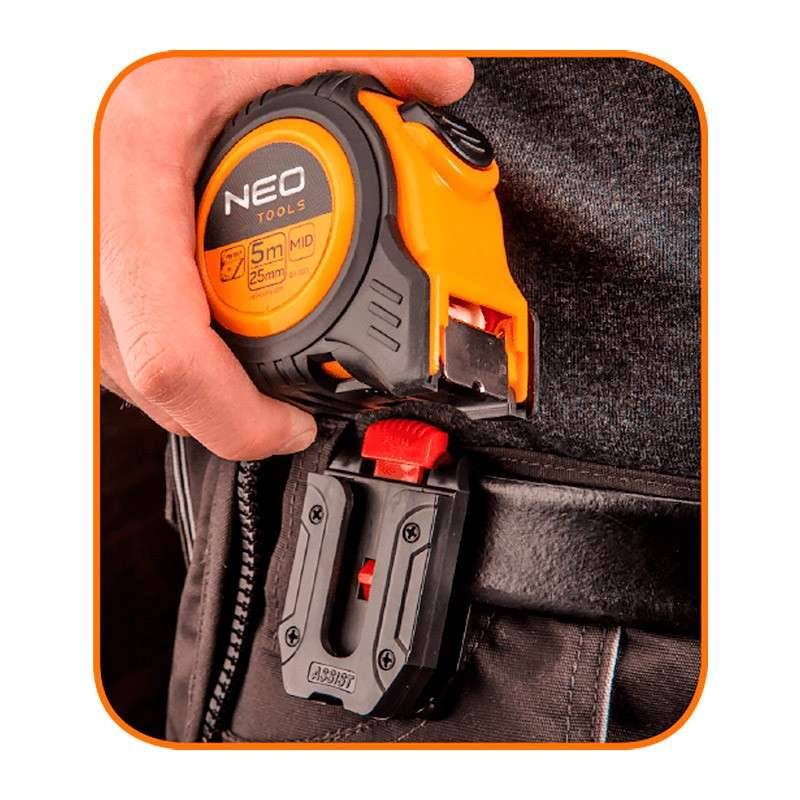 Neo Tools - Mètre à ruban 5 m avec clips ceinture  NEO TOOLS 67-205 Neo tools - Imagen 3