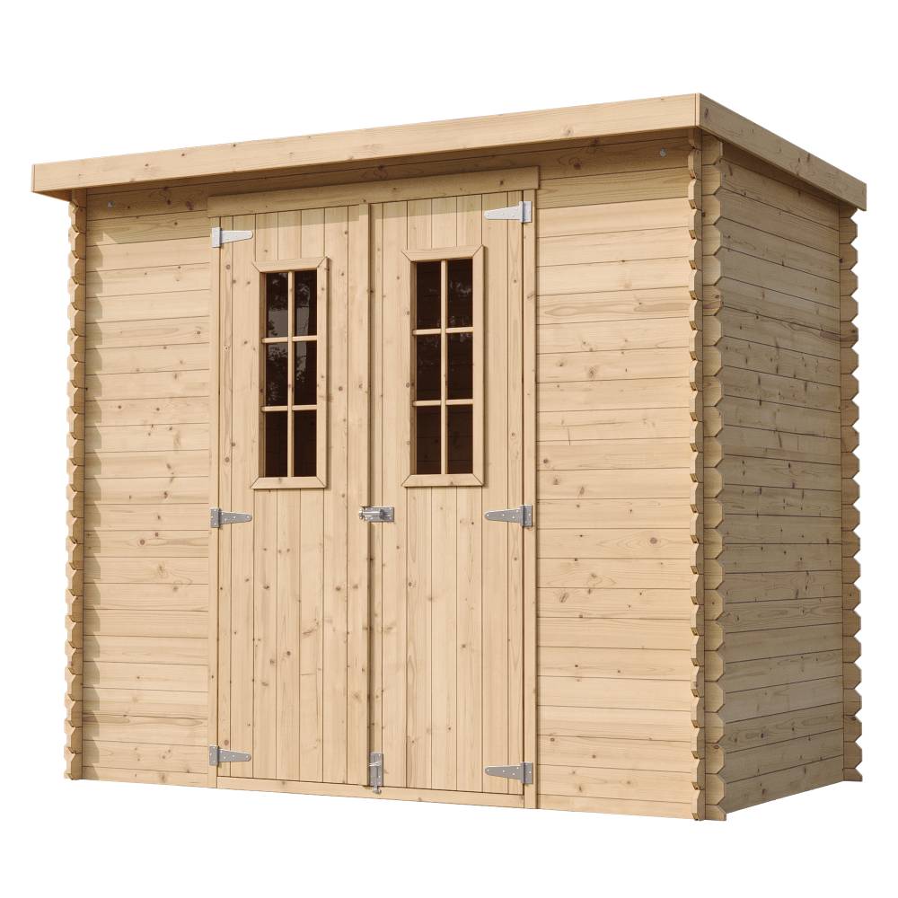 Timbela - Abri de jardin en bois l239xL142xH200 cm / 2.63 m² - Stockage extérieur - Petit abri à outils, Local à vélos - 19 mm d’épaisseur - Timbela M310C - Image 5