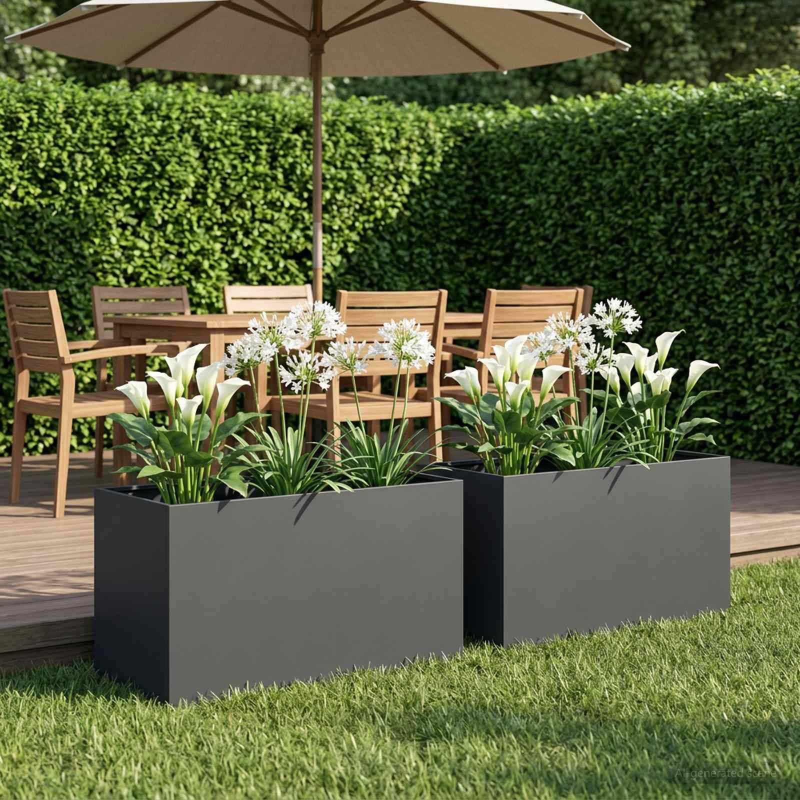 Vidaxl - Cache-pot de jardin 2 pc Anthracite 100 x 50 x 50 cm vidaXL 8005279 - Image 1