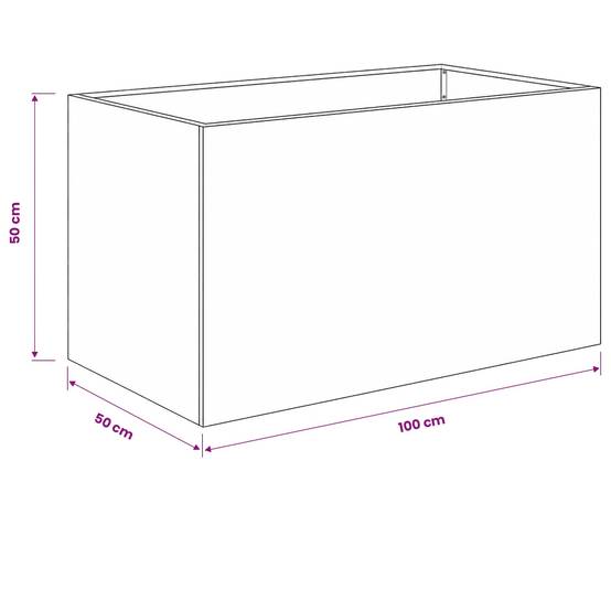 Vidaxl - Cache-pot de jardin 2 pc Anthracite 100 x 50 x 50 cm vidaXL 8005279 - Image 3