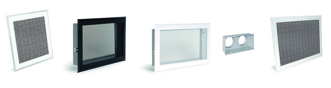 Grille de hotte blanche avec boîtier double Ø125 mm – 345 x 195 mm