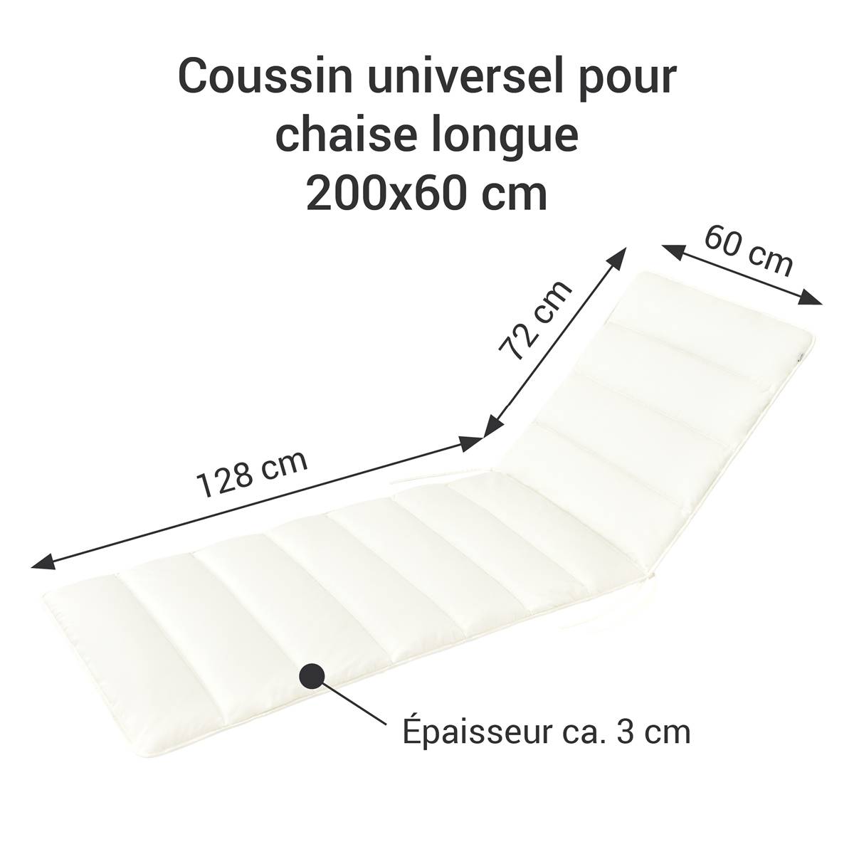 Coussin de Transat FlAIR - blanc - 200x60cm - Image 6