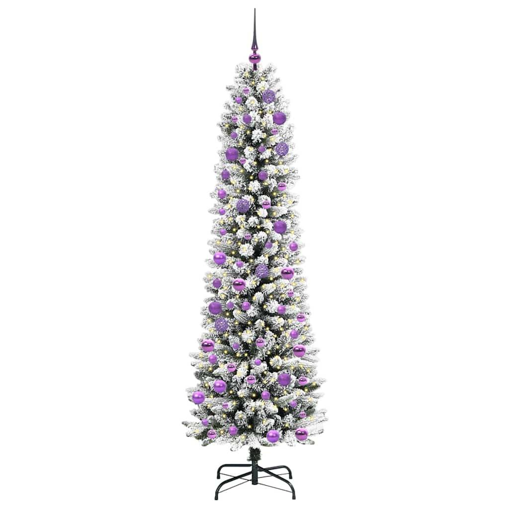 Sapin de Noël | Arbre de Noël artificiel Blanc 240 cm PVC, métal et plastique Maison Chic - Image 3