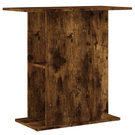 Support Aquarium Bois Ingénierie avec Étagères de Rangement Chêne Fumé - ComfortXL Outdoor Living - Image 2