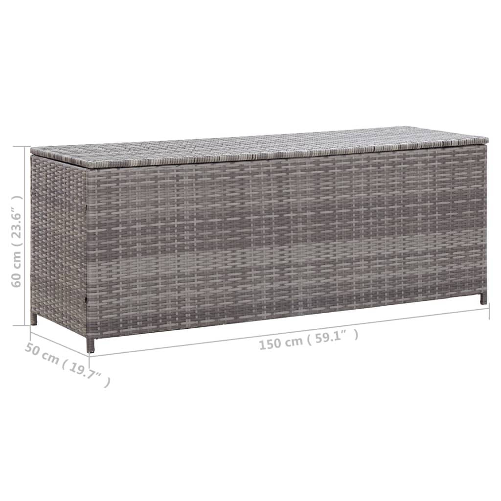 Helloshop26 - Coffre boîte meuble de jardin rangement gris 150 x 50 x 60 cm résine tressée - Imagen 7