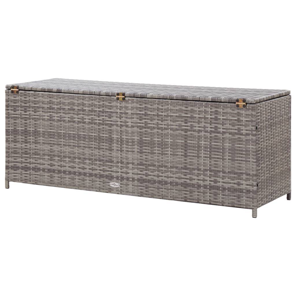 Helloshop26 - Coffre boîte meuble de jardin rangement gris 150 x 50 x 60 cm résine tressée - Imagen 4