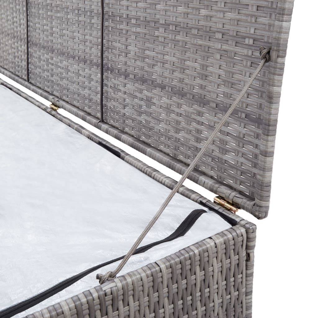 Helloshop26 - Coffre boîte meuble de jardin rangement gris 150 x 50 x 60 cm résine tressée - Imagen 6