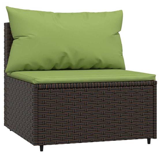 ComfortXL - Petit Salon de Jardin 3 Pièces Résine Tressée Modulable Coussins Verts Inclus pour Balcon Marron – ComfortXL Outdoor Living - Image 4