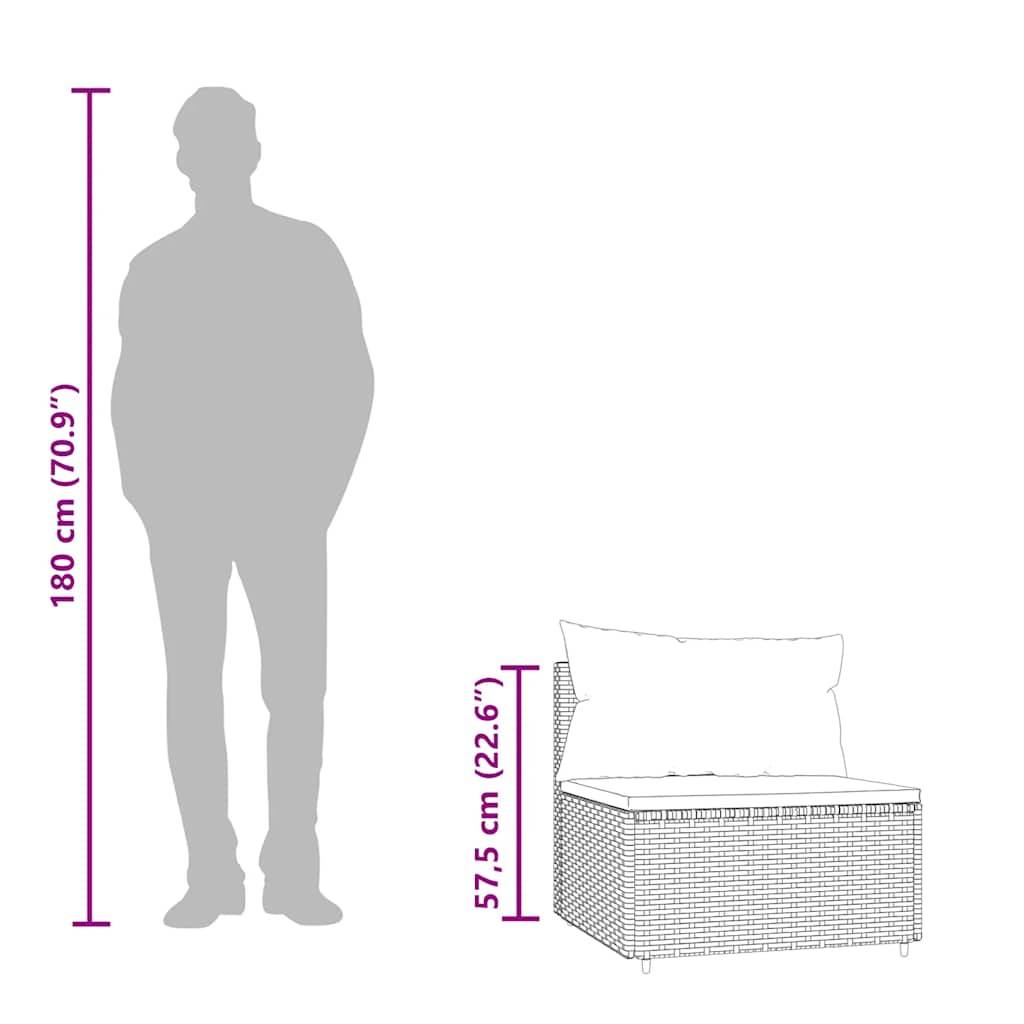 ComfortXL - Petit Salon de Jardin 3 Pièces Résine Tressée Modulable Coussins Verts Inclus pour Balcon Marron – ComfortXL Outdoor Living - Image 10