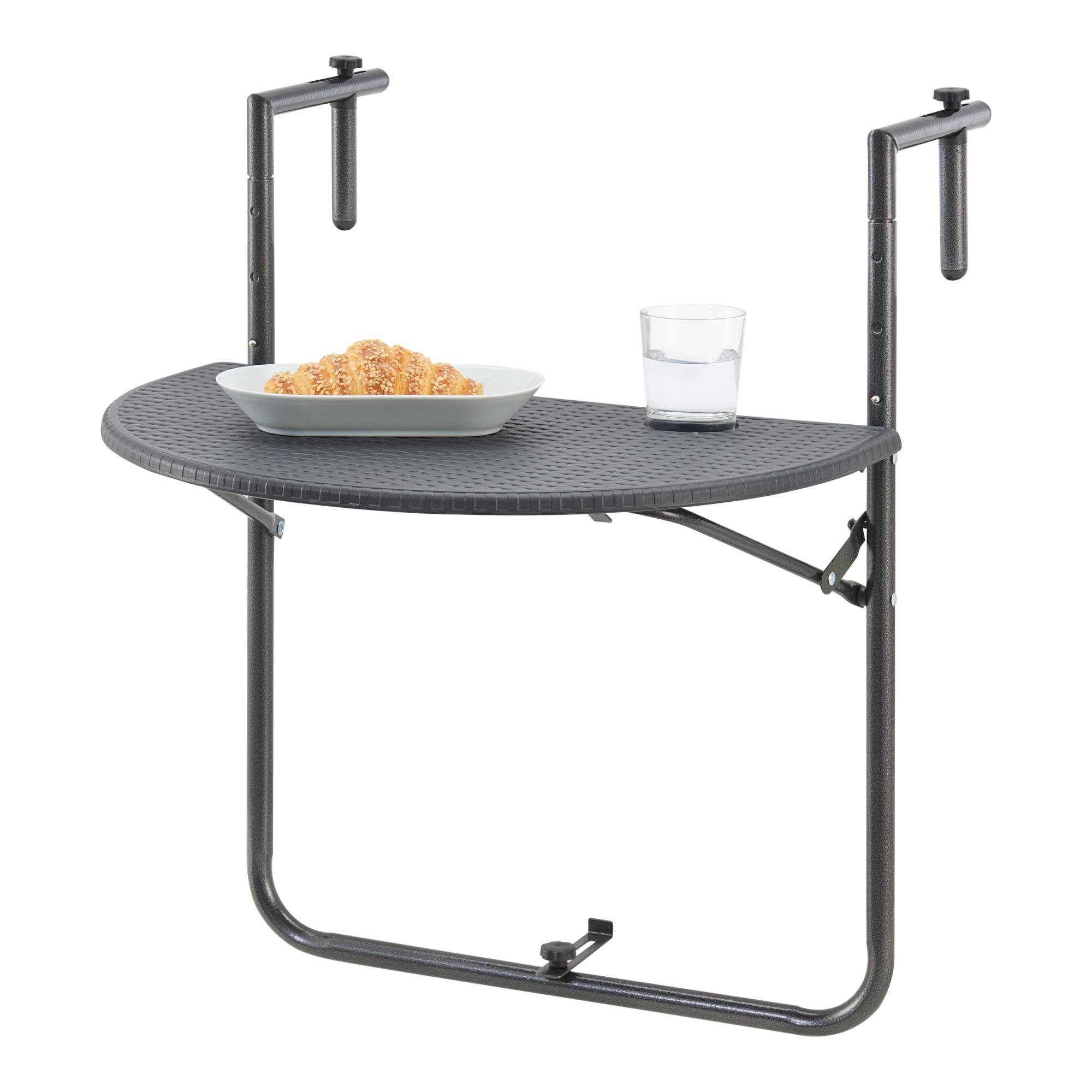 [en.casa] - Table de balcon suspendue Cicala rabattable et réglable en hauteur 83,5 x 60 x 64 cm [en.casa] - Imagen 1