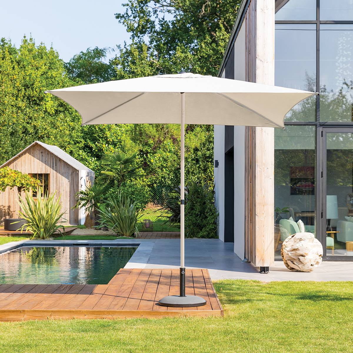 Hesperide - Parasol droit carré "Soya" argile & blé 2,5 x 2,5m en acier et polyester Hespéride - Image 1
