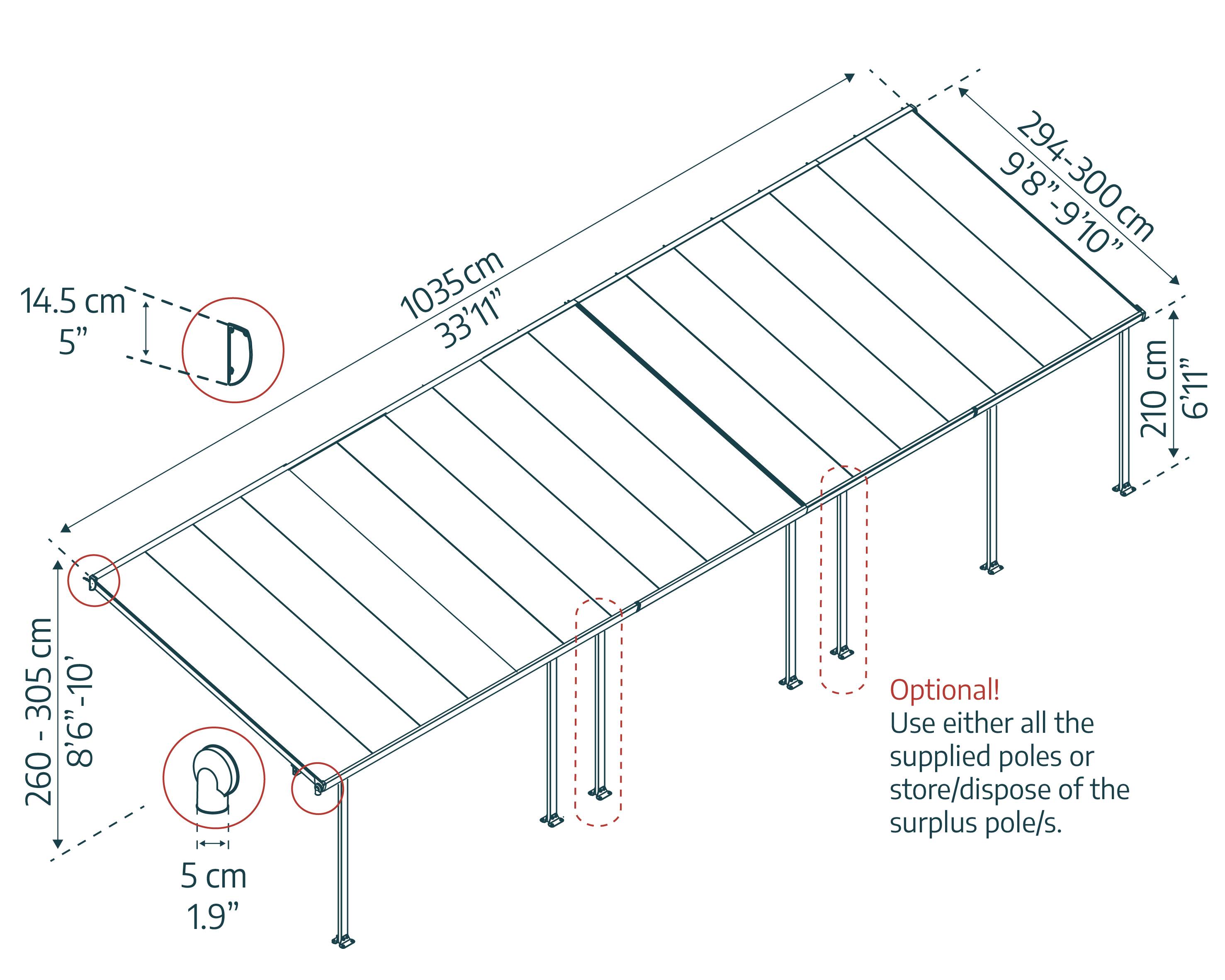 Canopia - Canopia Pergola Feria 3X10,4 Grise - Imagen 5