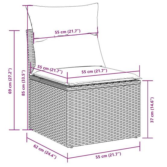 ComfortXL - Salon de jardin 5 pcs résine tressée modulable table hauteur ajustable noir – ComfortXL Outdoor Living - Image 4