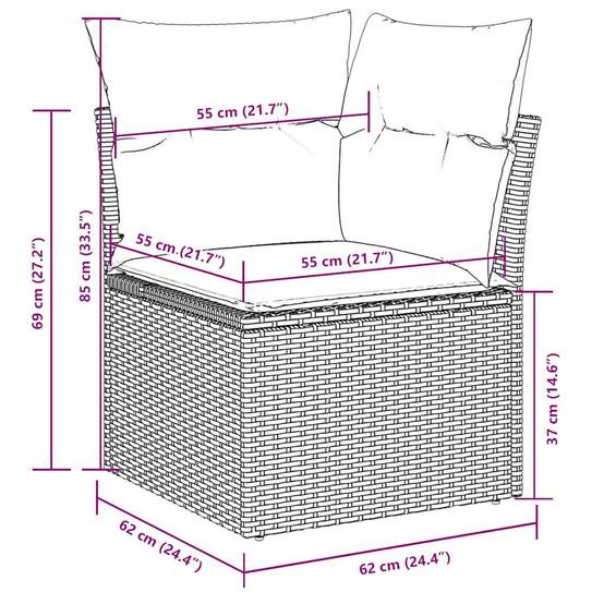 ComfortXL - Salon de jardin 5 pcs résine tressée modulable table hauteur ajustable noir – ComfortXL Outdoor Living - Image 3