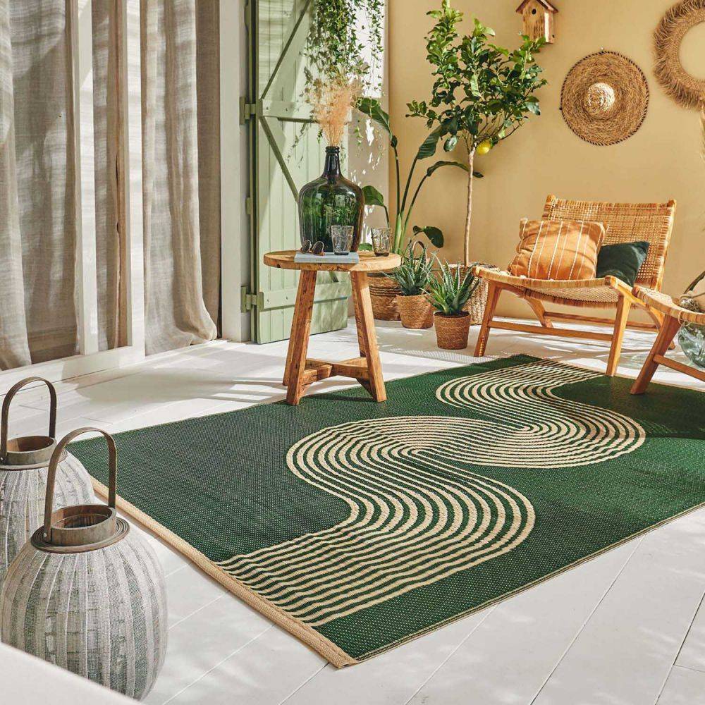 Jardindeco - Tapis extérieur en polypropylène Spargi 1743 vert 150 x 220 cm - Imagen 2