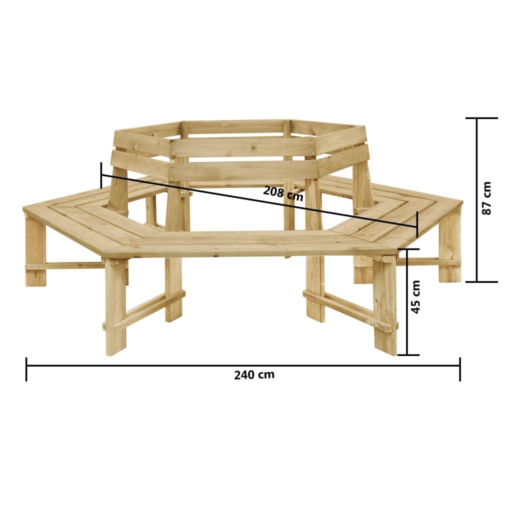 Helloshop26 - Banc de jardin meuble de patio d'extérieur terrasse 240 x 240 x 87 cm bois de pin imprégné - Imagen 4