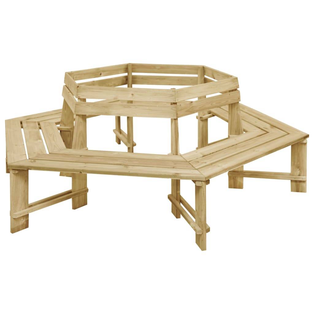 Helloshop26 - Banc de jardin meuble de patio d'extérieur terrasse 240 x 240 x 87 cm bois de pin imprégné - Imagen 2
