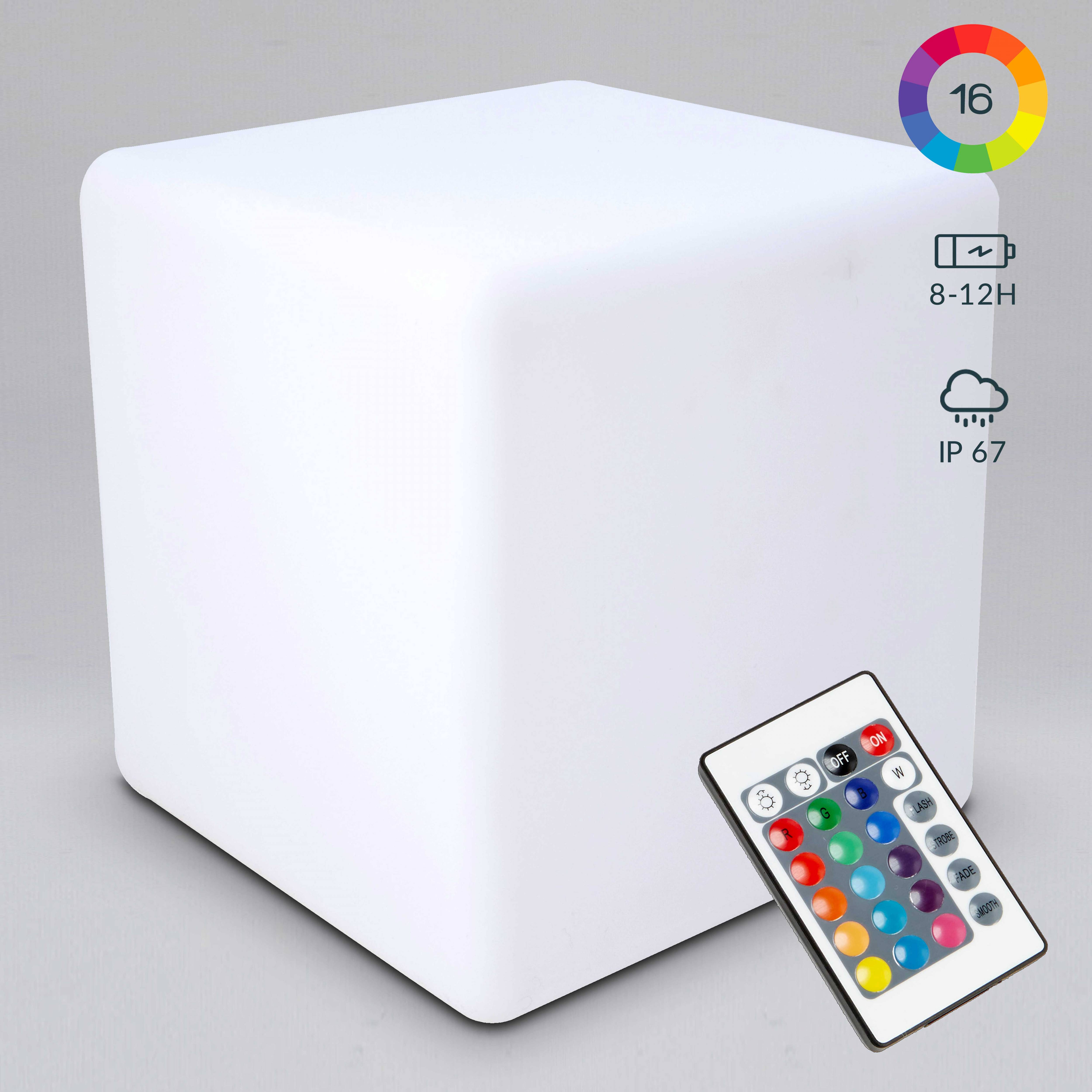 Oviala - Cube led polyéthylène blanc - Oviala - Imagen 2