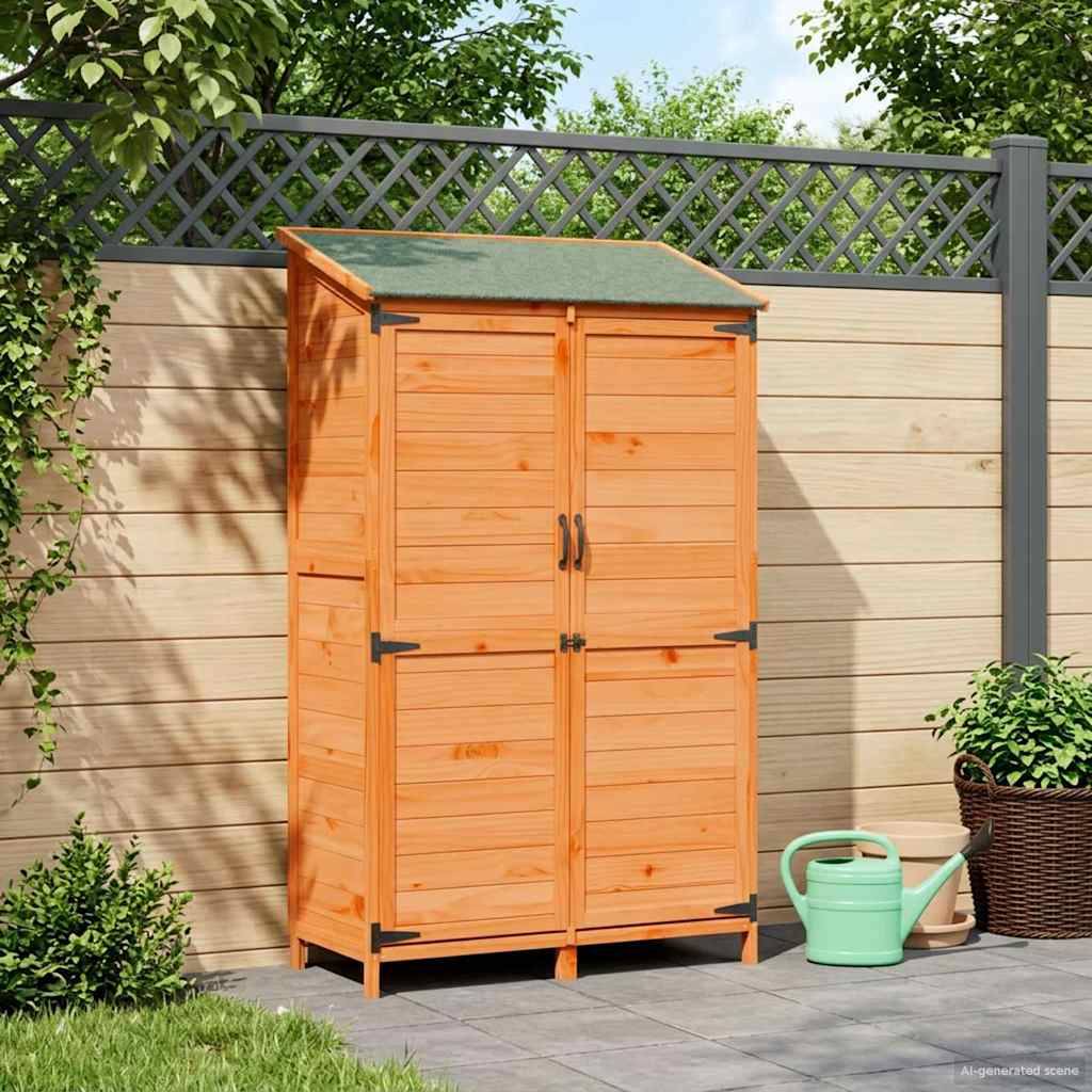 Vidaxl - Abri de jardin Marron 106 x 56 x 176,5 cm Bois de Sapin Massif 0.6m² vidaXL 42033451 - Image 1