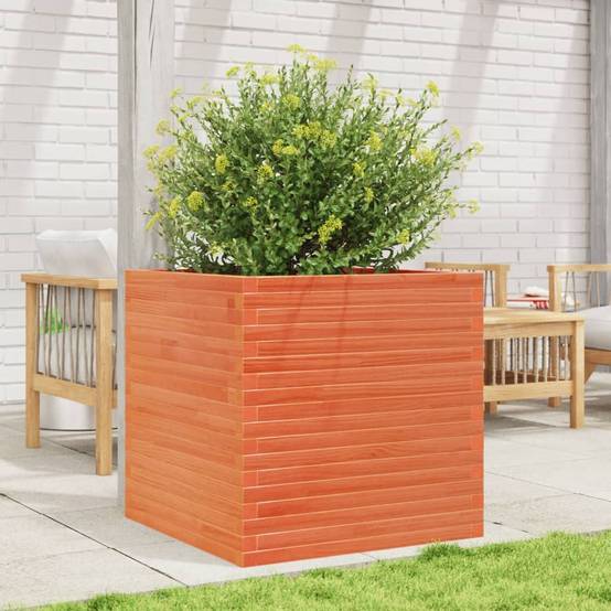 Jardinière Bois de Pin Massif Cire Marron 70 x 70 x 68.5 cm - PANGIVO - Image 3