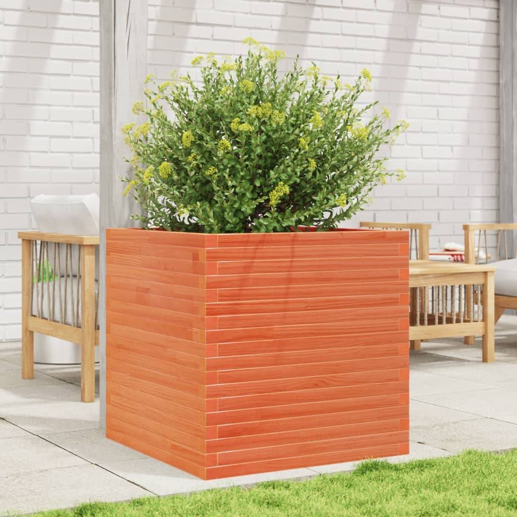 Jardinière Bois de Pin Massif Cire Marron 70 x 70 x 68.5 cm - PANGIVO - Image 3