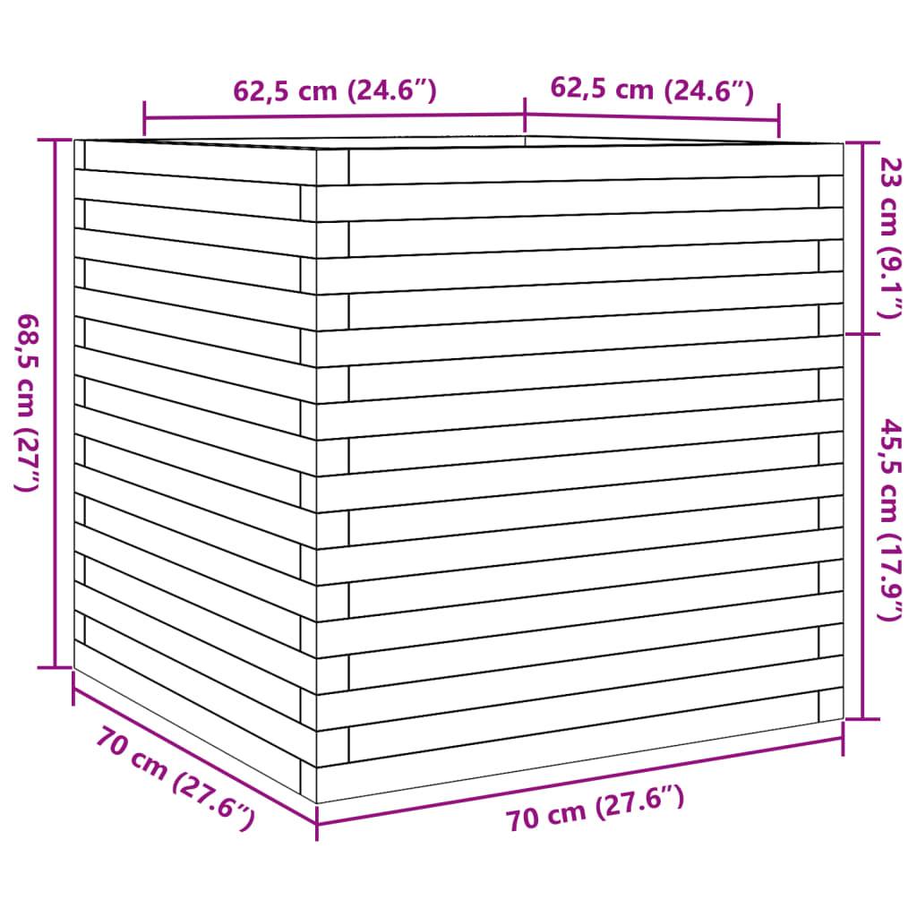 Jardinière Bois de Pin Massif Cire Marron 70 x 70 x 68.5 cm - PANGIVO - Image 10