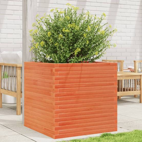 Jardinière Bois de Pin Massif Cire Marron 70 x 70 x 68.5 cm - PANGIVO - Image 1