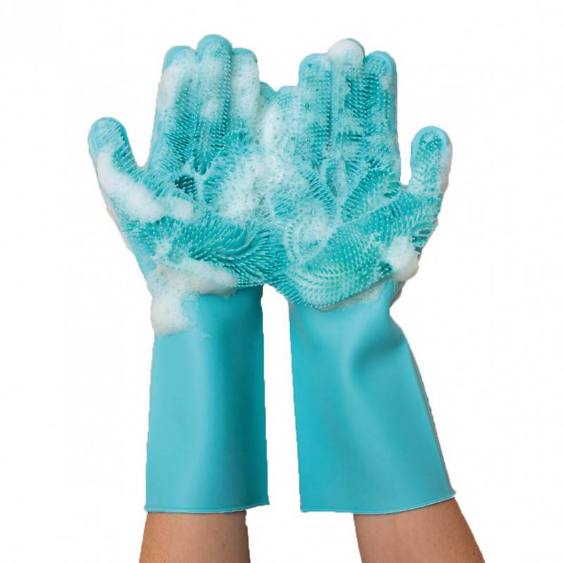Autre - 2 Paires de gants de toilettage en silicone Pet glove  | Vert | Adulte- VENTEO - Image 4