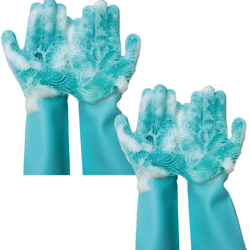 Autre - 2 Paires de gants de toilettage en silicone Pet glove | Vert | Adulte- VENTEO - Image 1