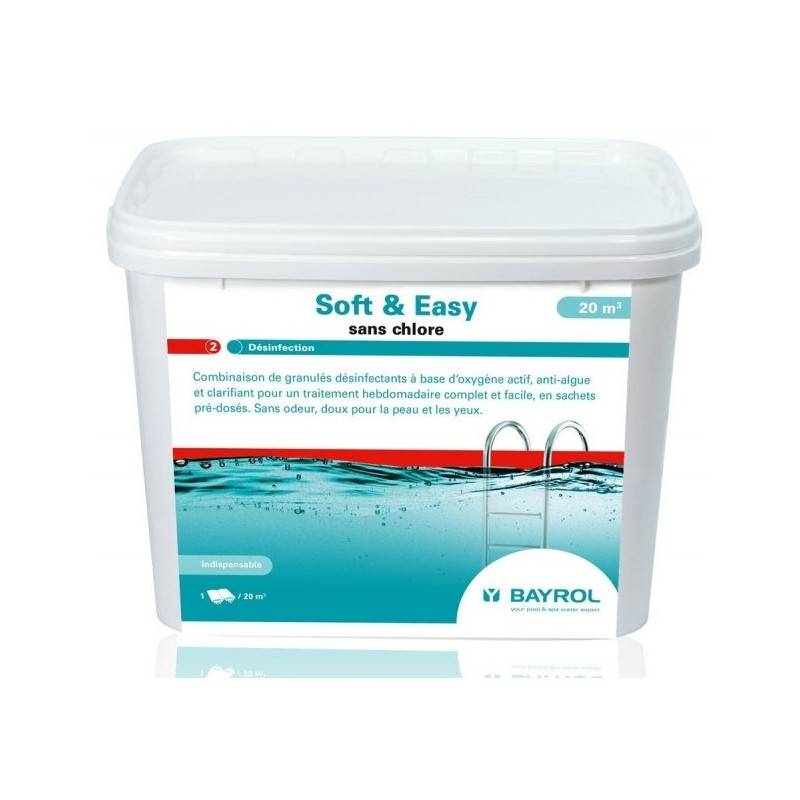 Oxygène actif multiaction Bayrol Soft & Easy sans chlore - 4,48 kg (16 sachets doubles pour 20 m3 chacun) - Imagen 1
