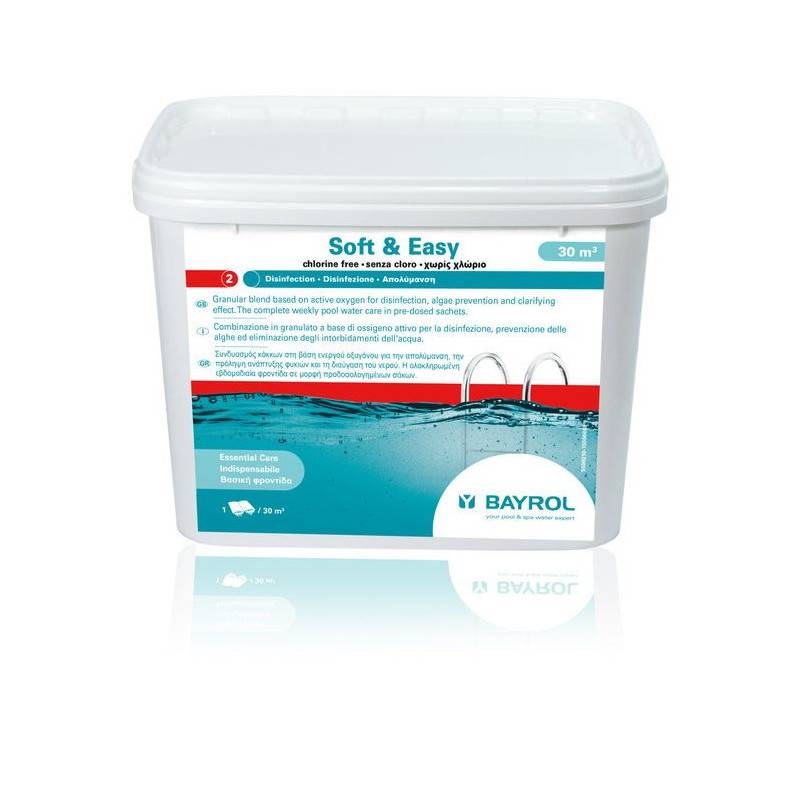 Oxygène actif multiaction Bayrol Soft & Easy sans chlore - 4,48 kg (16 sachets doubles pour 20 m3 chacun) - Imagen 2