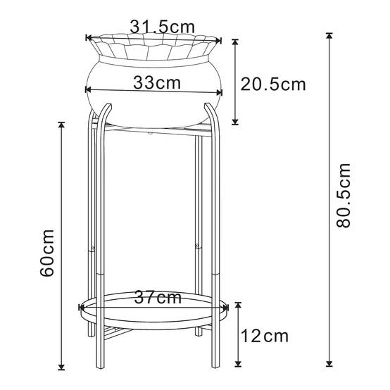 Porte-plantes style intemportel support 81 x 40 x 40 cm vert - Image 2