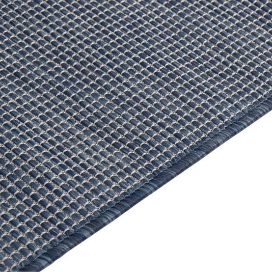 Tapis de Balcon Extérieur Tissage Plat en PP pour Jardin et Terrasse Bleu 80x250 cm – ComfortXL Outdoor Living - Image 4