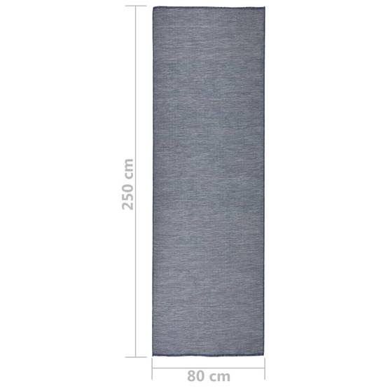 Tapis de Balcon Extérieur Tissage Plat en PP pour Jardin et Terrasse Bleu 80x250 cm – ComfortXL Outdoor Living - Image 6