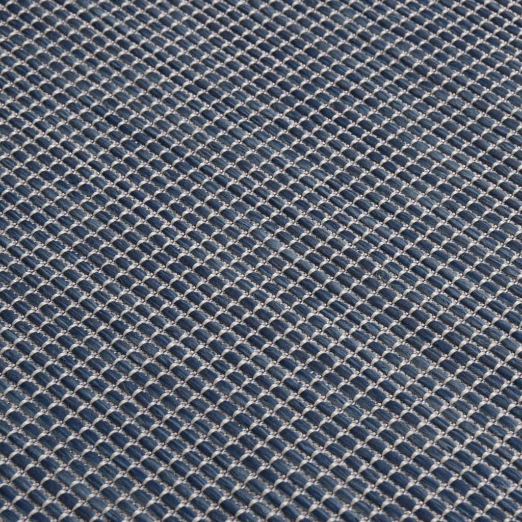 Tapis de Balcon Extérieur Tissage Plat en PP pour Jardin et Terrasse Bleu 80x250 cm – ComfortXL Outdoor Living - Image 5