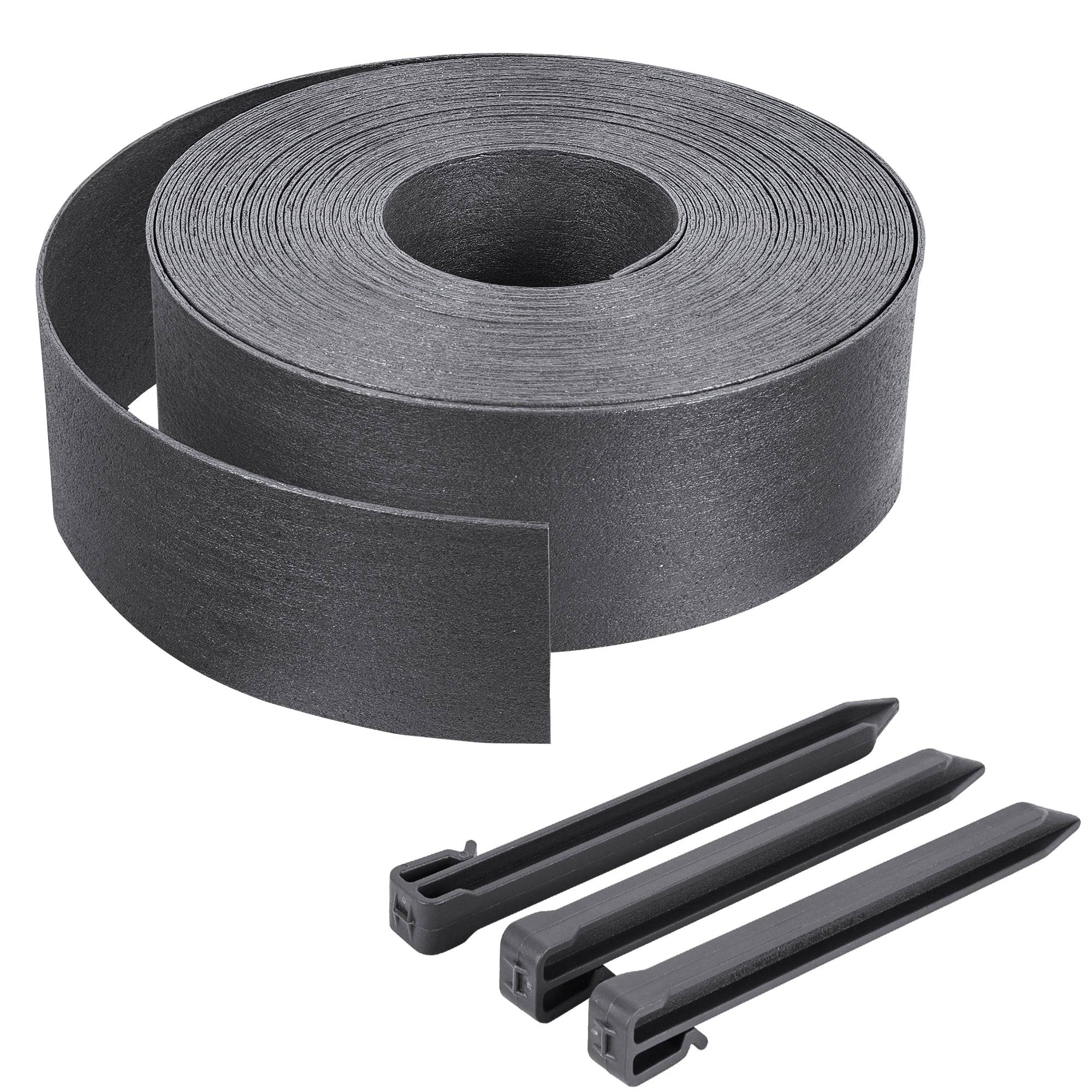 Vounot - Bordure de jardin haute flexible 10M en PE avec 6 piquets - hauteur 8cm - epaisseur 3mm - gris - VOUNOT® - Image 1