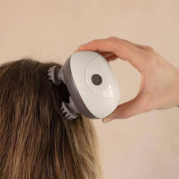 Livoo - Masseur tete et cuir chevelu - LIVOO - DOS202 - 2 h - 96 picots - 4 tetes - 3 modes - IPX4 - Creme / Gris foncé - Image 6