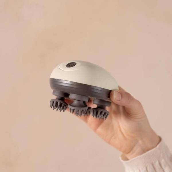 Livoo - Masseur tete et cuir chevelu - LIVOO - DOS202 - 2 h - 96 picots - 4 tetes - 3 modes - IPX4 - Creme / Gris foncé - Image 4