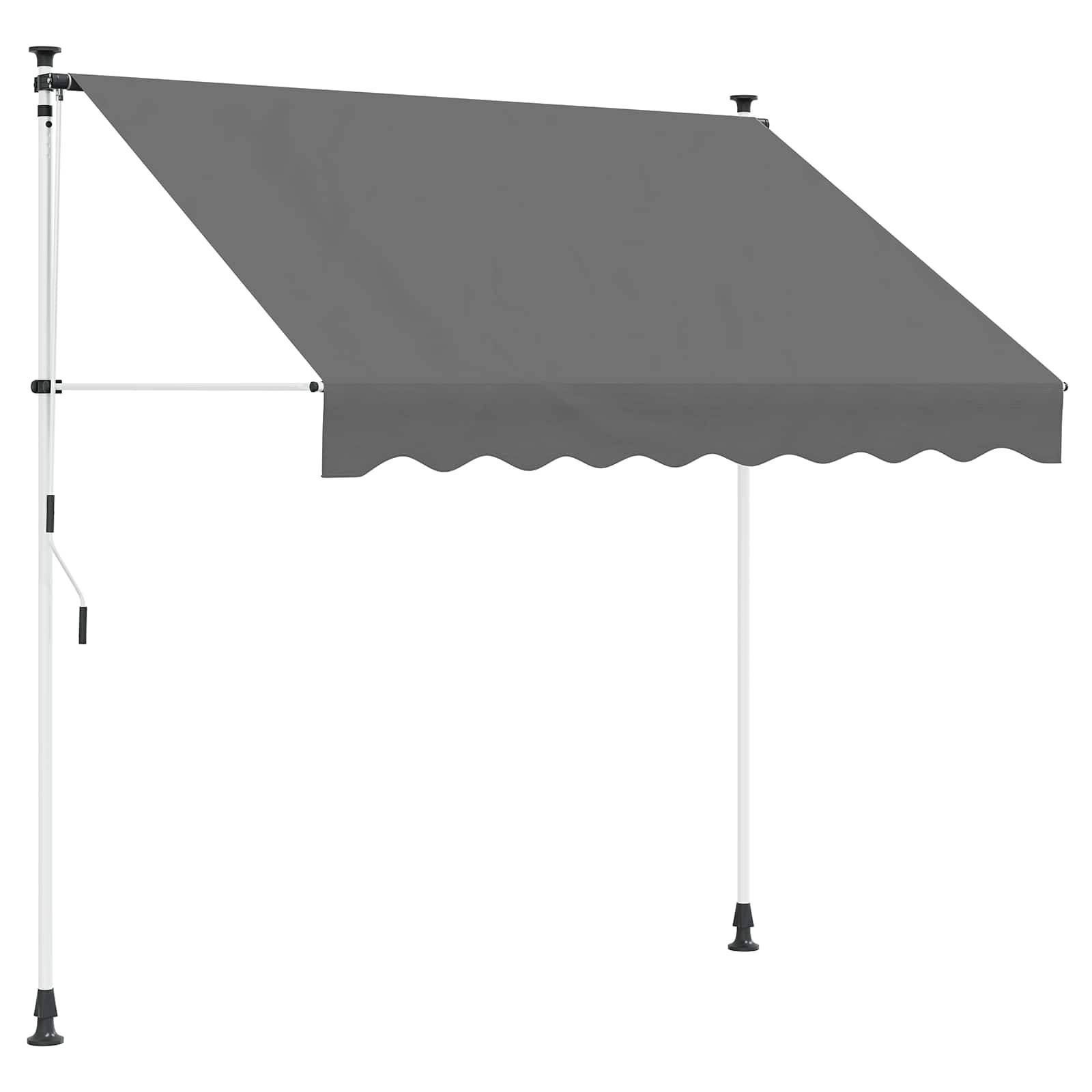 ComfortXL - Store banne rétractable manuel polyester PU jardin terrasse ombrage Gris clair 350cm - ComfortXL Outdoor Living - Image 1